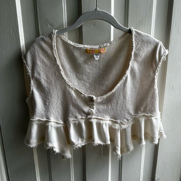 Urban Outfitters Cropped Scoop Neck Top - Picture 2 of 7